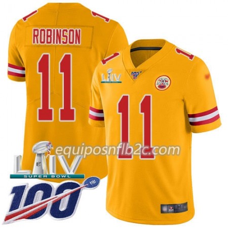 Camiseta Hombre NFL Kansas City Chiefs Demarcus Robinson 11 Nike Gold 100th 2020 Super Bowl LIV